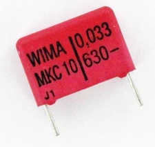 MKC10/.033/630/5 WIMA POLYCARBONATE FILM BOX CAPACITORS