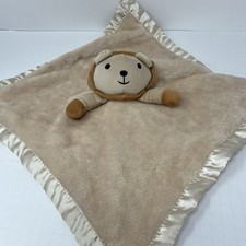 Pro Goleem Lion Lovey Security Blanket Satin Lined Plush Baby Comforter 16x16