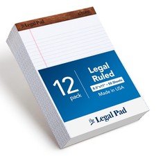 TOPS 8.5 x 11 3/4 Legal Pads, 12 Pack, The Pad 8-1/2 x 11-3/4, White