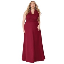 Azazie Fifi A-Line Strapless Chiffon Convertible Dress Burgundy A22