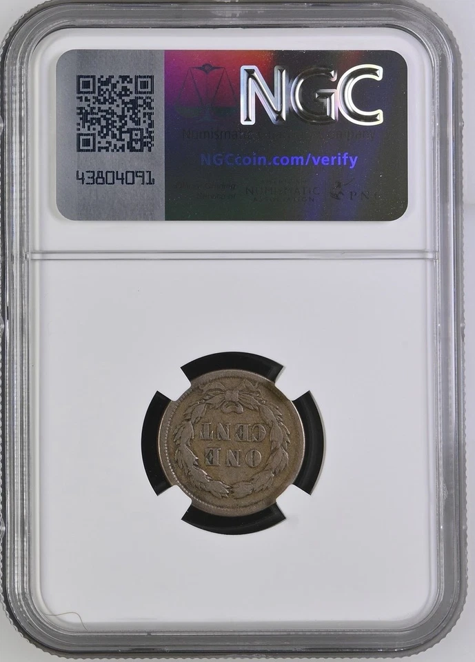 1859 Indian Head Cent 1C - NGC VF 25 Nice Sraight Grade WIthout Shield - Image 2 of 2