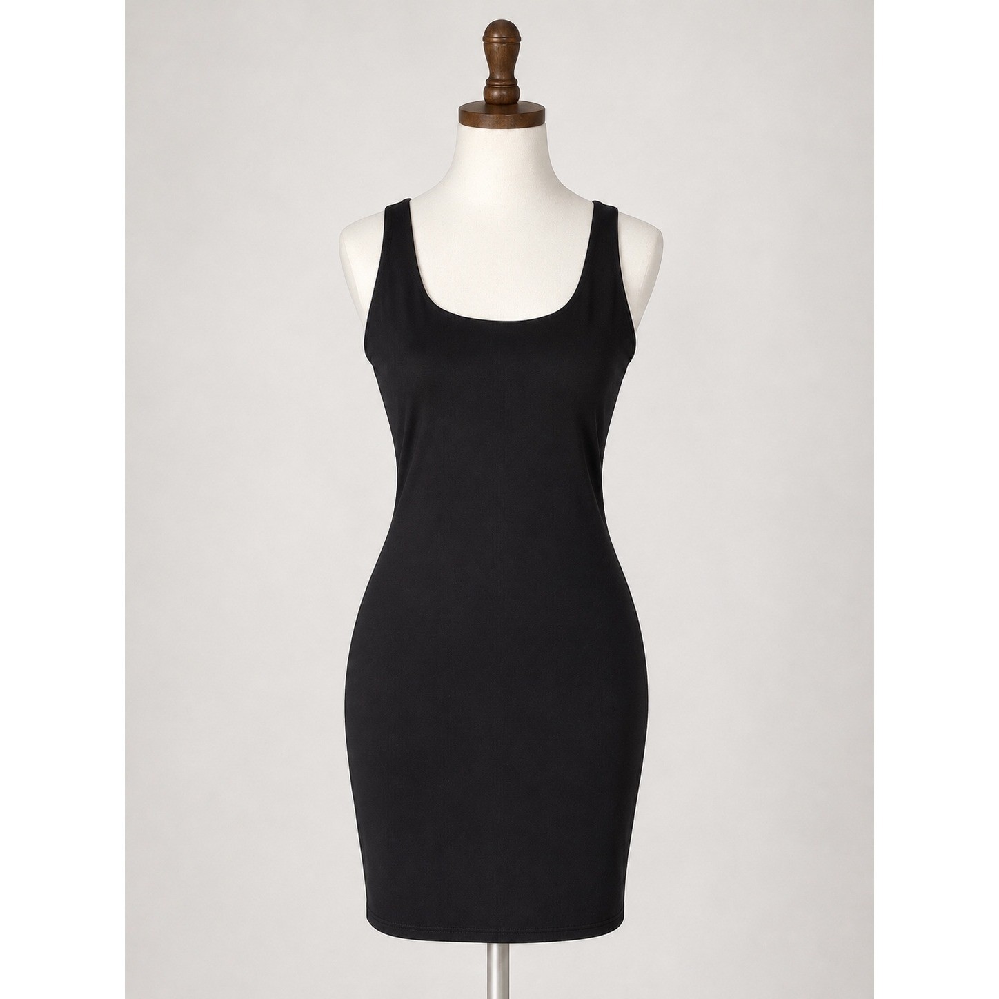 Express Body Contour Black Sleeveless Scoop Neck Mini Bodycon Dress Womens Med