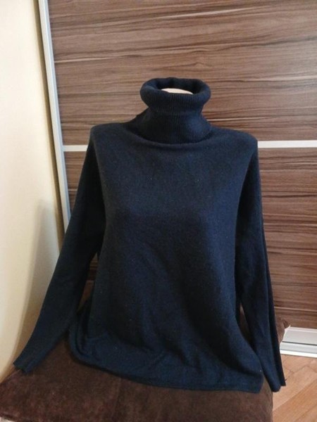 Women Henry Christ Turtleneck Navy Cashmere One