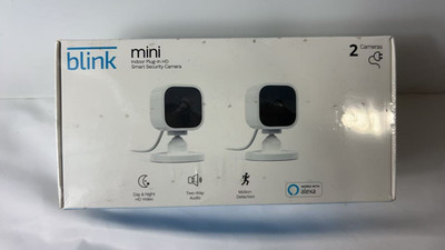Blink Mini 2-Pack Indoor Plug in HD 1080p Security Cameras with Wifi White New
