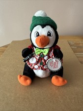 Coca Cola Penguin in Striped Vest Collectible Bean Bag Plush