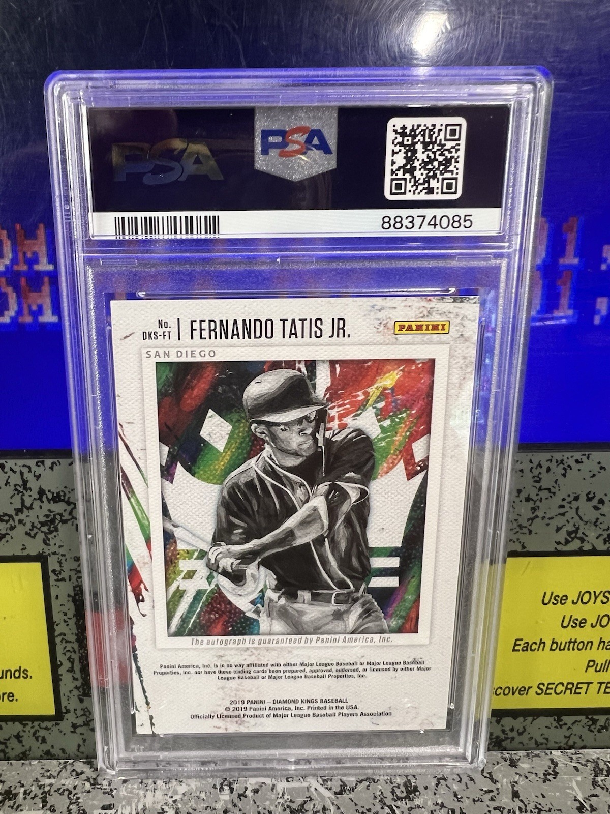 2019 Panini Diamond Kings Fernando Tatis Jr. DK Sig RC Auto Purple /10 PSA 8.5 view 3