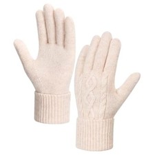Winter Gloves Women - Warm Fleece Lined Winter Gloves with Touchscreen Beige