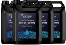 Jennychem Sodium Hypochlorite 14–15% – Powerful 20L (4X5L) Patio Cleaner & Swimm