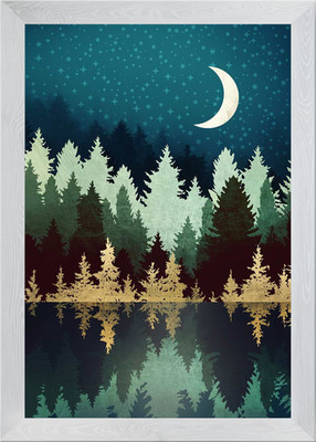 Sternenwald Reflexion gerahmtes Wandbild Poster Leinwanddruck Bild