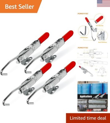 4PK J Hook Toggle Clamp - 375 lbs Capacity for Woodworking & Automotive Projects