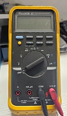Fluke 87 True RMS Handheld Multimeter CAT III 1000V 4000 Count w/ Leads