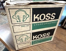 Vintage KOSS Pro-4a Stereo Headphones Original Box & Literature Near Mint