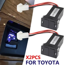 2pcs Car Charger Dual USB Ports Phone Power Adapter Socket For Toyota RAV4 Yaris