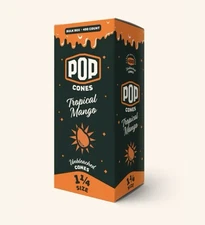 POP Cones - Tropical Mango - Unbleached Cones - 1  1/4 - Case Of 400