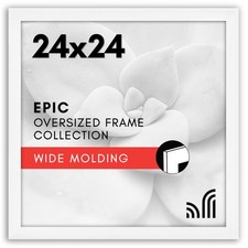 Americanflat 24x24 Picture Frame with Polished Plexiglass - Epic 24x24, White