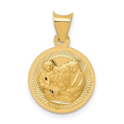 Anhänger 14 Karat Gelbgold poliert und diamantgeschliffen Taufe Kreis K5676