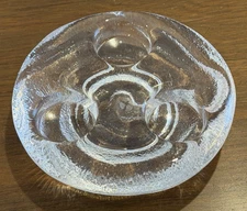 Thetford Trio Votive by Simon Pearce Hand Crafted Clear Art Glass Artist Marked