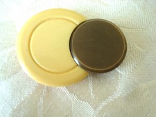Vintage Art Deco 2 Piece Cream and Brown Celluloid Clasp Buckle KJ