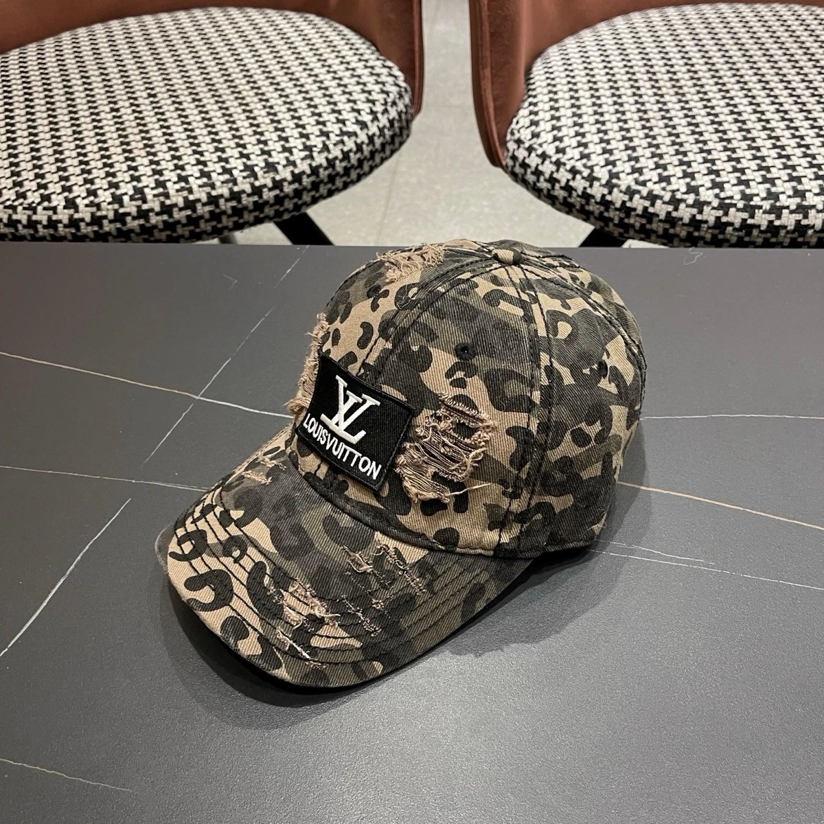 路易威登迷彩帽子男士| eBay