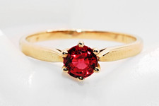 9ct Yellow Gold Sunset Sapphire 0.55ct Solitaire Engagement Ring