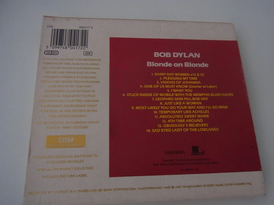 Bob Dylan  /  Blond on Blonde    CD   SBM     (  24 Karat Gold  ) - Bild 2 von 3
