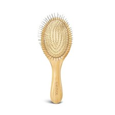 Bamboo Paddle Hairbrush with Steel Bristles for Anti-Static Detangling Scalp M
