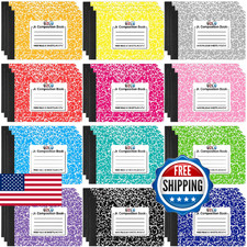 36 Pack Composition Notebooks Bulk Wide Ruled 4-7/8"x 7.5" Half Size Composition
