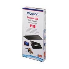Aqueon LED Deluxe Fish Tank Aquarium Full Hood with LED Light, Black, 20 Inch