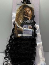 18" 120g Human Hair Deep Curly Feather Crochet Natural Black Pre-Looped