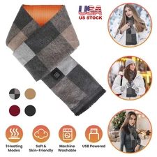 Heated Scarf USB Powered Heating Pad Winter Warm Washable Scarf for Women Men