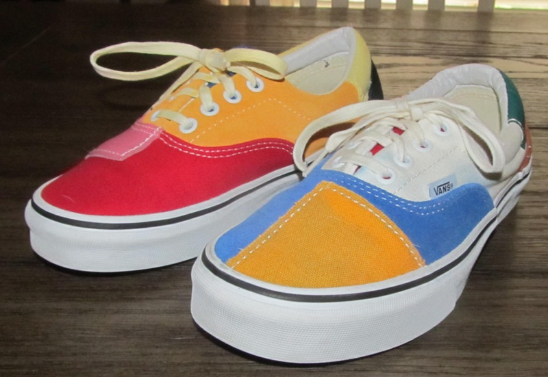 Vans Era Patchwork Multi Color Canvas Lace Up Skate Shoes Men’s 6 / Women’s 7.5