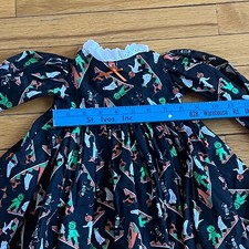 Handsewn authentic vintage Girls Halloween Ghost Pumpkin Dress 12-18 mth RARE