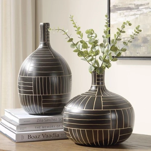 Uttermost 18271 Graphite 13.5 X 7.75 inch Vases, Set of 2 - Picture 5 of 5