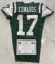 2009 Braylon Edwards Game Issued New York Jets Reebok Home Jersey -JO Sports LOA
