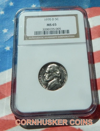 ANOTHER 1970 D JEFFERSON NICKEL NGC MS 65  ~ GREAT EYE APPEAL