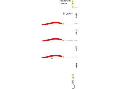 Kinetic Sabiki Gummi Makk System Drosch Norwegen Vorfach Rig Seelachs Köhler