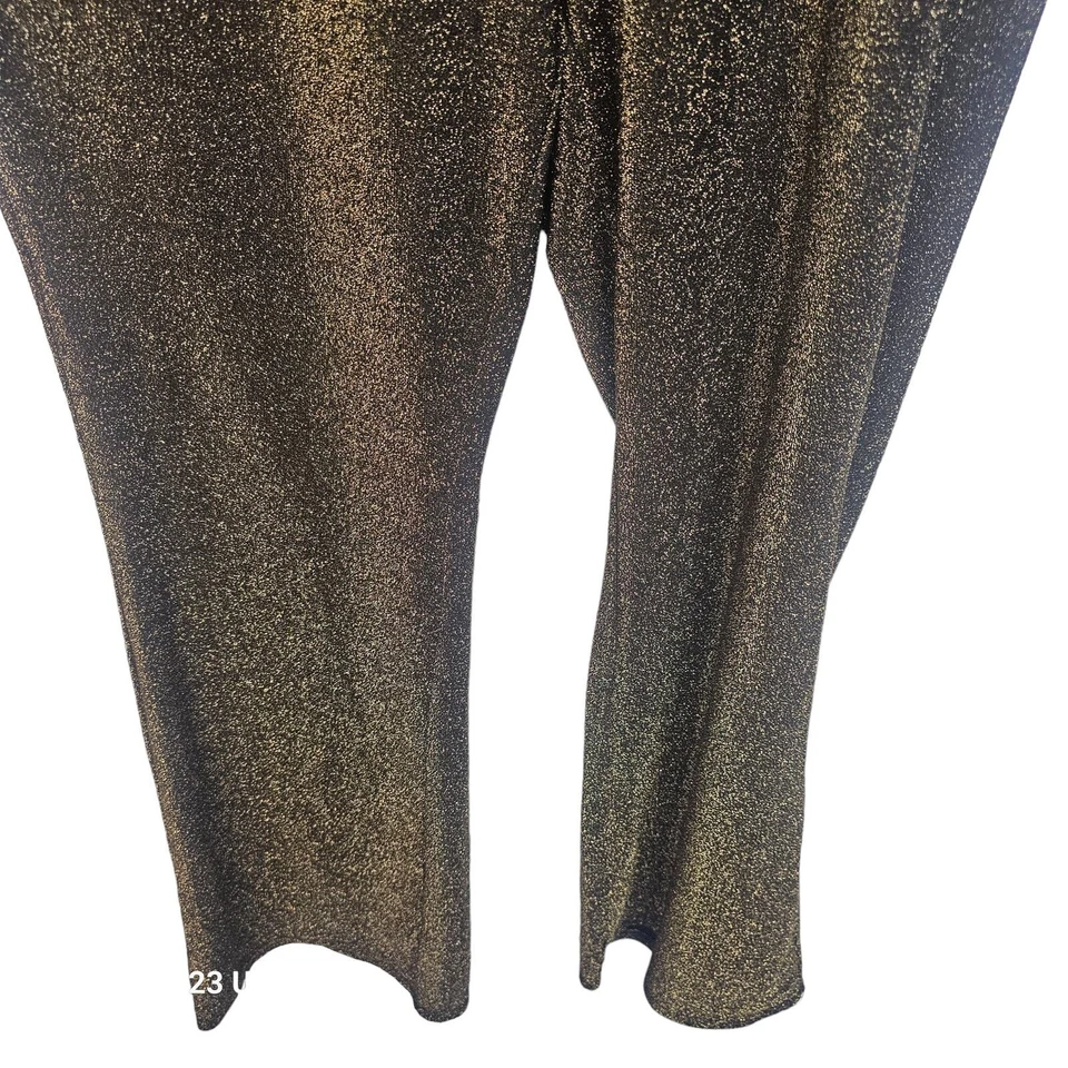 Pantalones Torrid Hollywood Pantalones Acampanados Mujer 2X Dorado Metálico Brillo Lúrex Pantalones  Foto 3 de 4