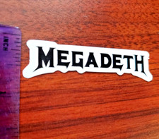 Megadeth Sticker 2.75" x .75" Black Band Logo Rock Music Vinyl Decal