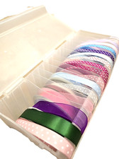 Craft Mates Ribbon & Tape Storage Box Dispenser with Ribbons as Photos Displayed