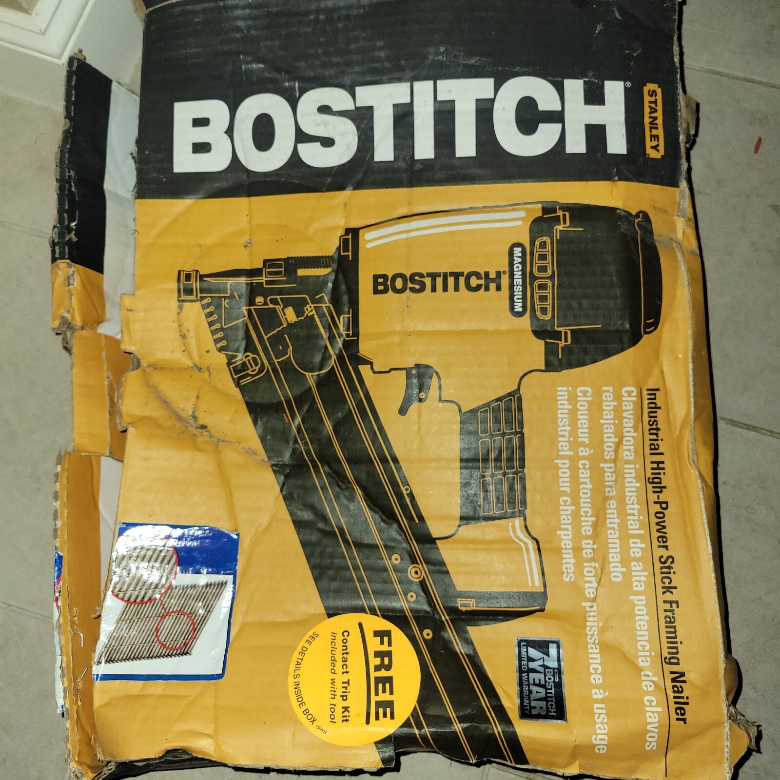 BOSTITCH F28WW Air Angled Framing Nailer Yellow 692620752607 eBay