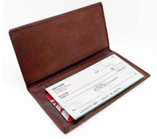 Leather Standard Plain Checkbook Cover Handcrafted Wallet Men Women Vintage Hunt