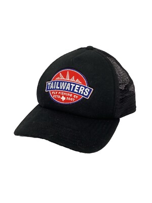 Tailwaters Fly Fishing Hat Cap Snapback Simms Black Mesh Back Adjustable