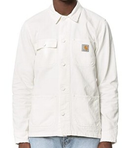 carhartt white denim jacket