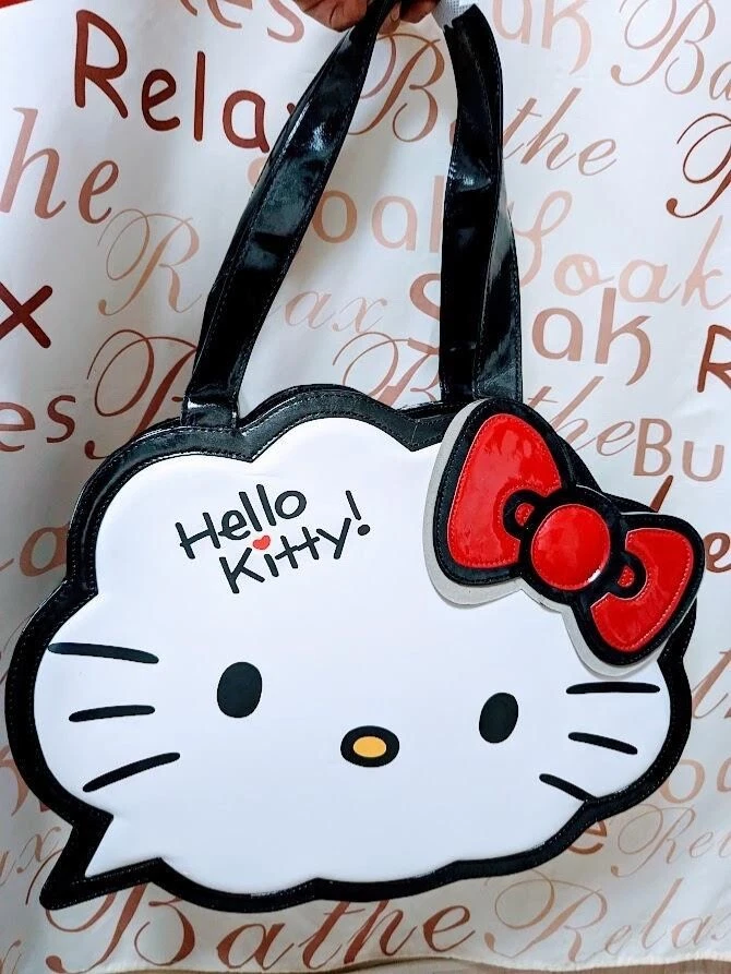Hello kitty 15.5 Kawaii White Tote Bag New Sanrio Genuine large
