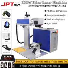 200W Mopa M7 Fiber Laser Marking Cutting Machine Ezcad2 Rotary Mark Color