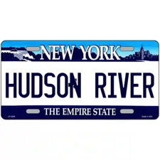 Hudson River New York Blue Metal Sign