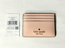 Kate Spade Madison Small Slim Card Holder Pink Saffiano Leather Wallet KC582