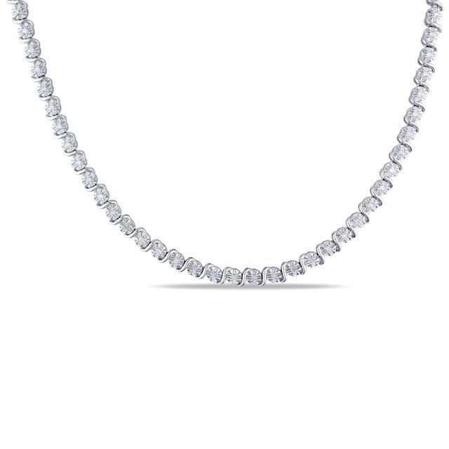 Ct TW Diamond Tennis Necklace 