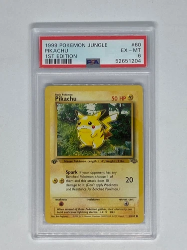 Pokemon 1999 Jungle 1st Edition - Pikachu 60/64 - PSA 6 EX-MT Nice!