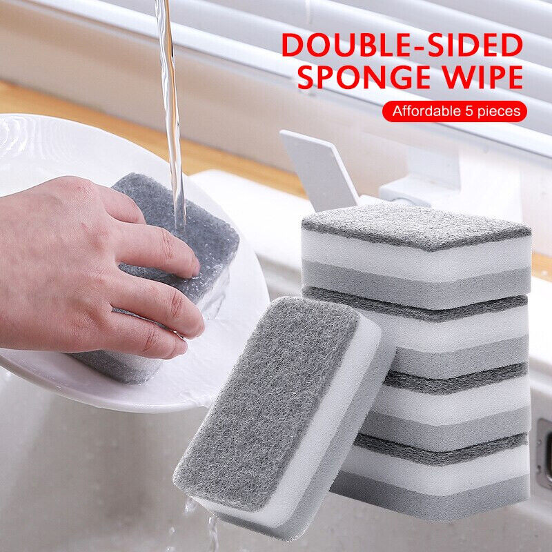 5Pcs Double Sided Cleaning Sponge Our shop most popular Scouring Cloth Ki Pad Our shop OFFers the best service